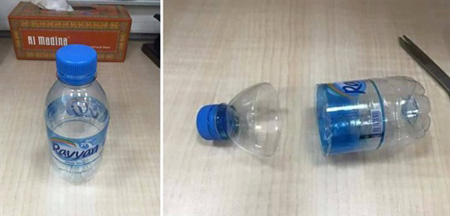 آموزش تصویری ساخت جاشمعی بسیار ساده با بطری آب معدنی در خانه